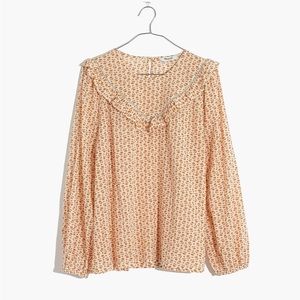 Brand New Madewell Ruffle-Yoke Prairie Top in Cutout Blooms